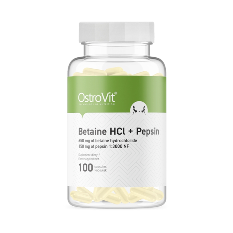 Ostrovit Betaine HCl + Pepsyna 100 kapsułek - Wsparcie Trawienia