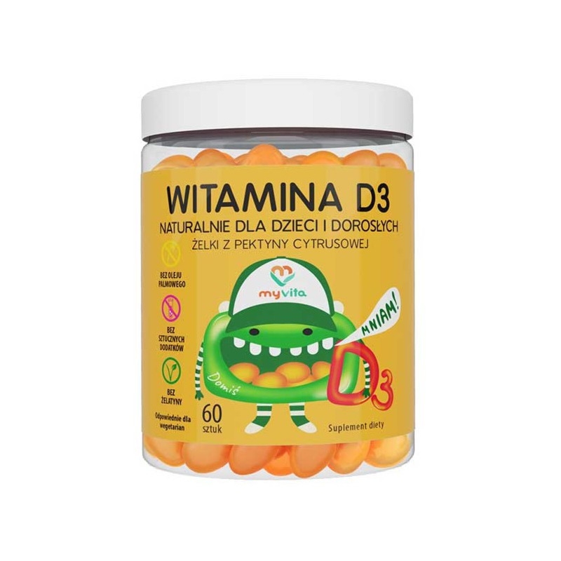 Witaminy Dzieci i Dorosłych MyVita Żelki Witamina D3 60 sztuk