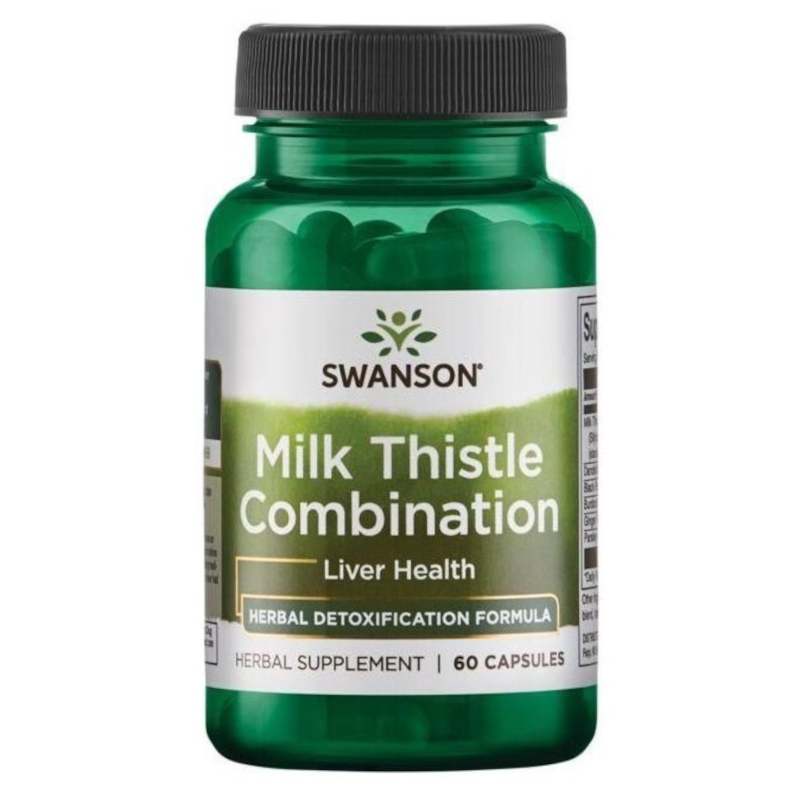 Swanson Milk Thistle Combination – Wsparcie Wątroby z Ostropestem 60 kapsułek