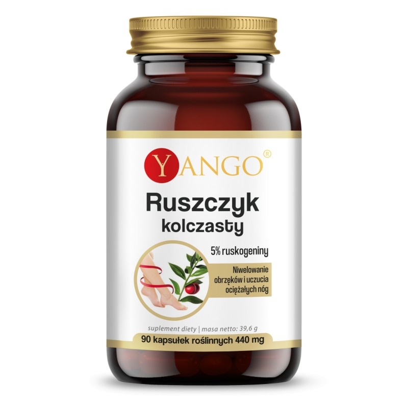 Ruszczyk Kolczasty Ekstrakt Yango - Wsparcie dla Krążenia Żylnego, 90 Kapsułek