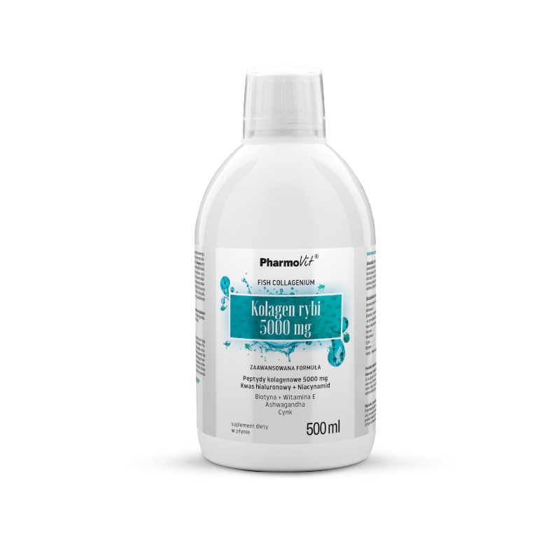 Pharmovit Kolagen Rybi 5000 mg - Płynna Wzmocnienie dla Skóry i Stawów (500 ml)