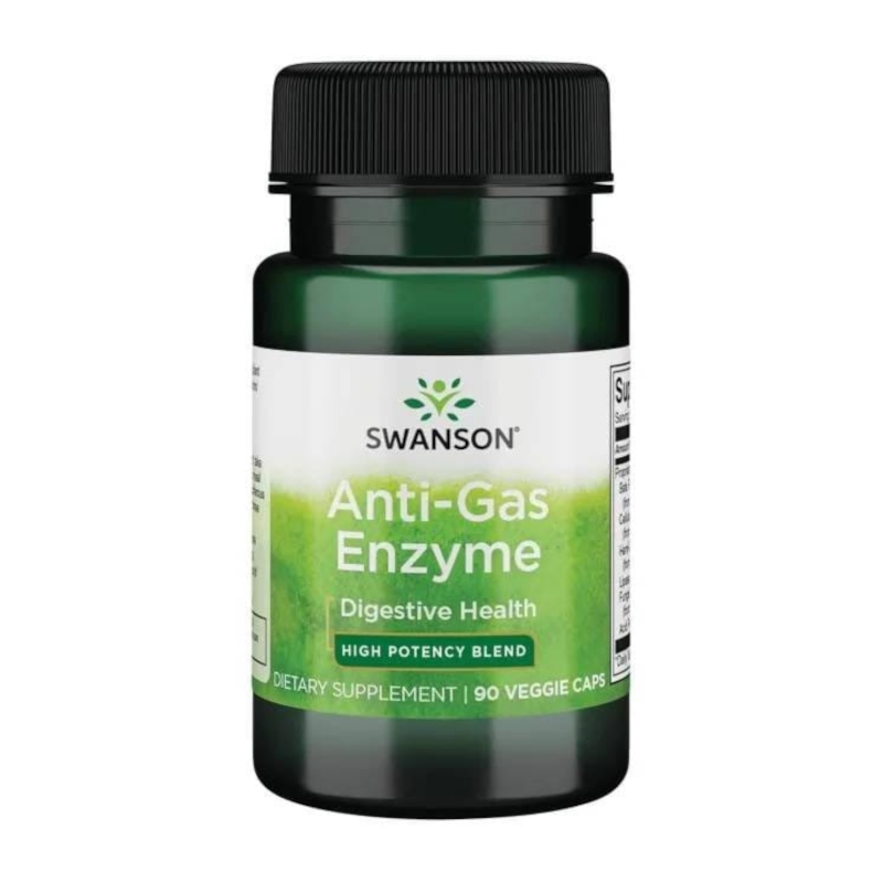 Swanson Anti-Gas Enzyme - Wsparcie Trawienia i Redukcja Wzdęć (90 kapsułek)