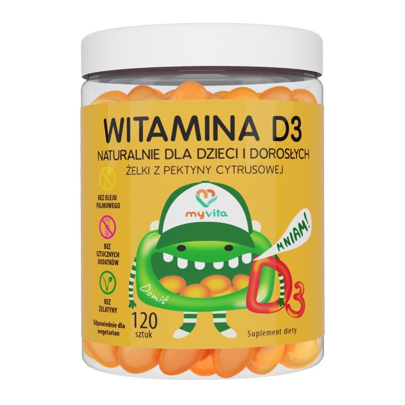 Witaminy Dzieci i Dorosłych MyVita Żelki Witamina D3 120 sztuk