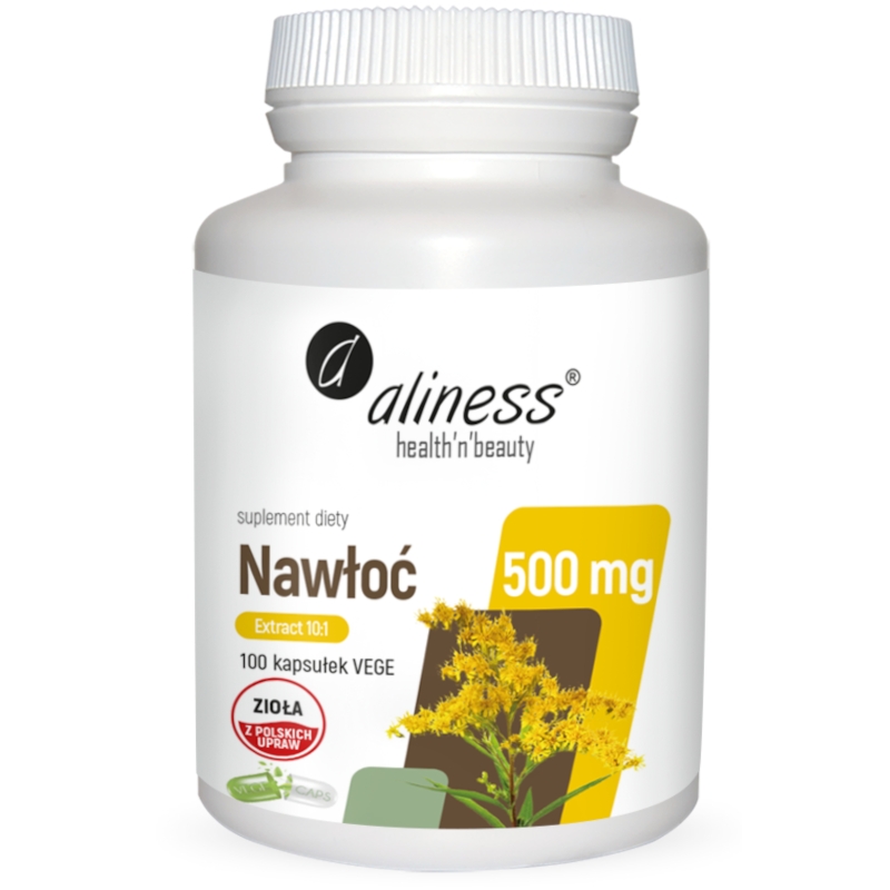 Aliness Ziele Nawłoci Pospolitej Ekstrakt 10:1 - Wsparcie dla Nerek i Układu Moczowego, 100 Kapsułek
