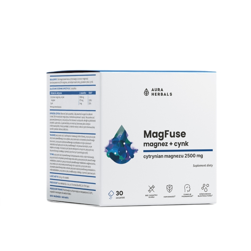 Aura Herbals magfuse magnez + cynk 30 saszetek