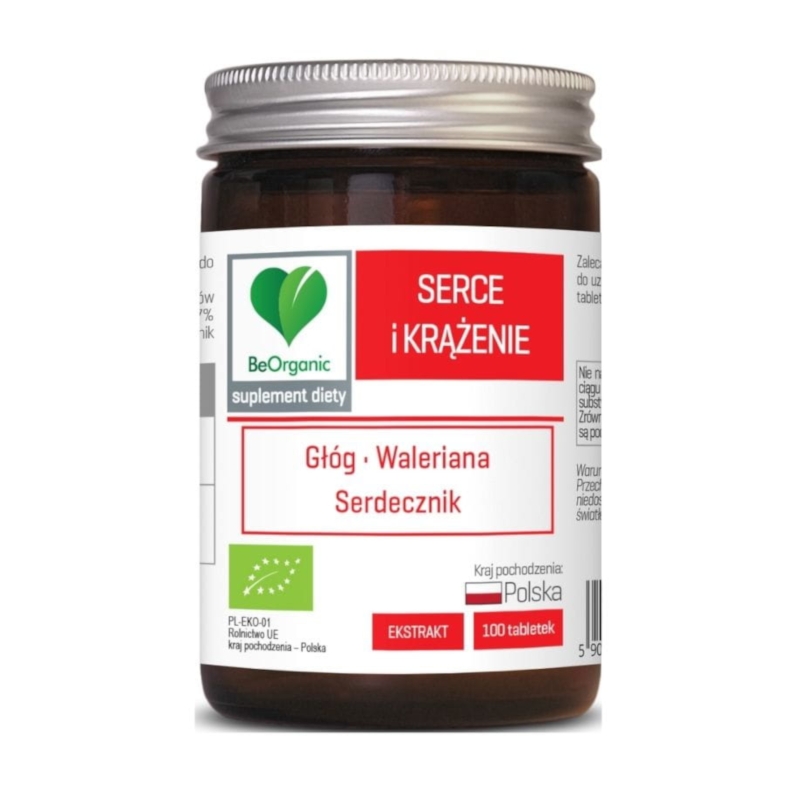Be Organic Serce i Krążenie - Wsparcie dla Serca i Układu Krążenia (100 tabletek)