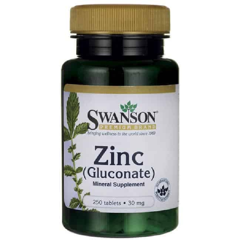 Swanson Cynk Glukonian Zinc Gluconate 30mg 250 tabletek