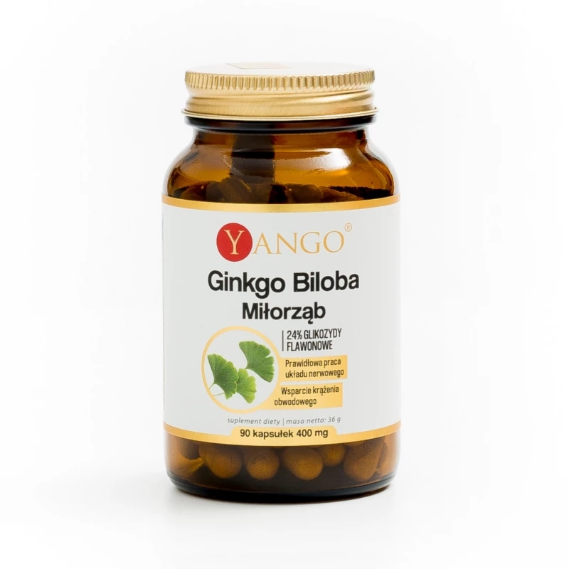 Yango Ginkgo Biloba - Ekstrakt Miłorzębu Japońskiego - 90 Kapsułek