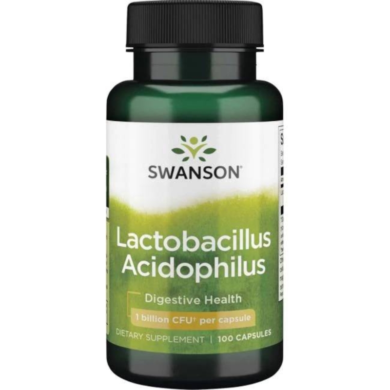 Swanson Lactobacillus Acidophilus - Probiotyk dla Zdrowych Jelit, 100 Kapsułek