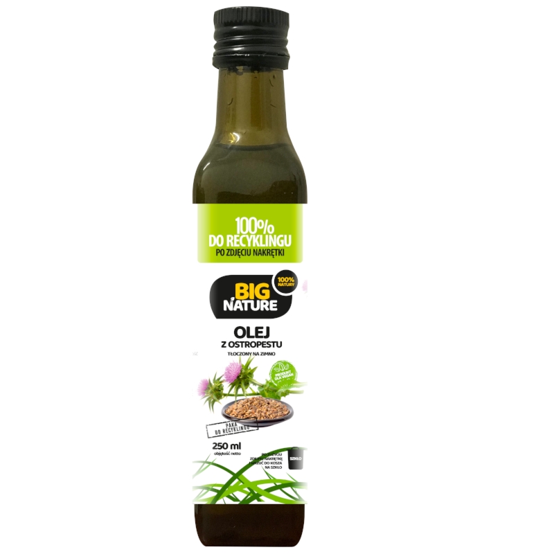 Olej z Ostropestu Big Nature 250ml Tłoczony na Zimno