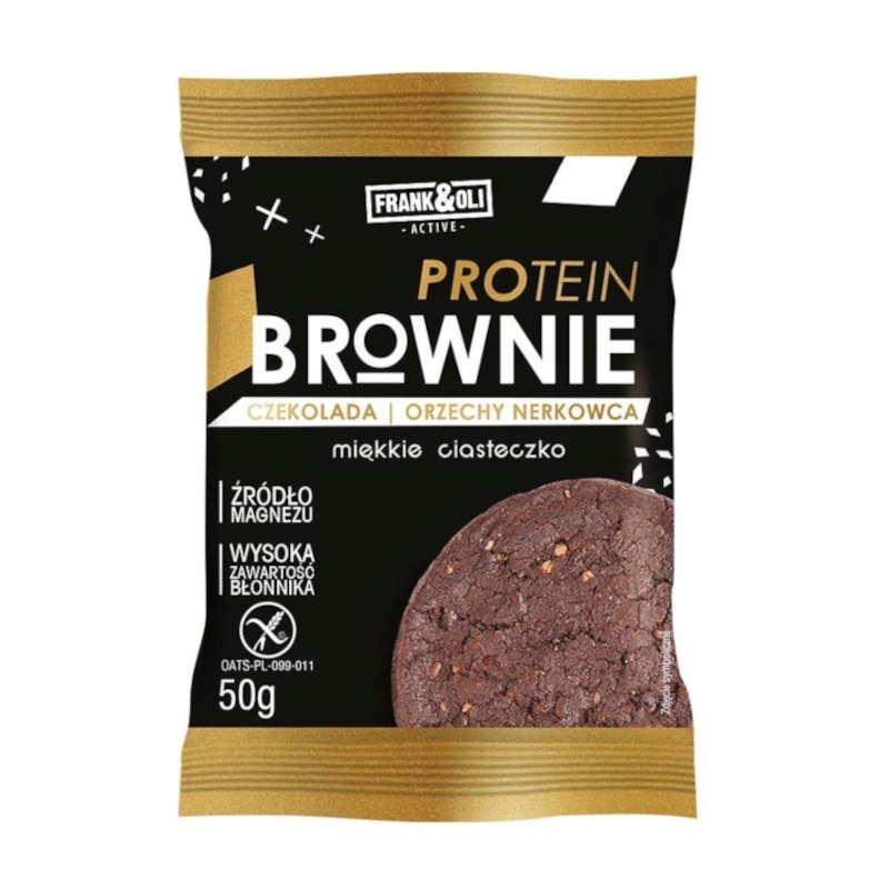 Frank&Oli Proteinowe Ciasteczko Brownie z Orzechami Nerkowca 50g