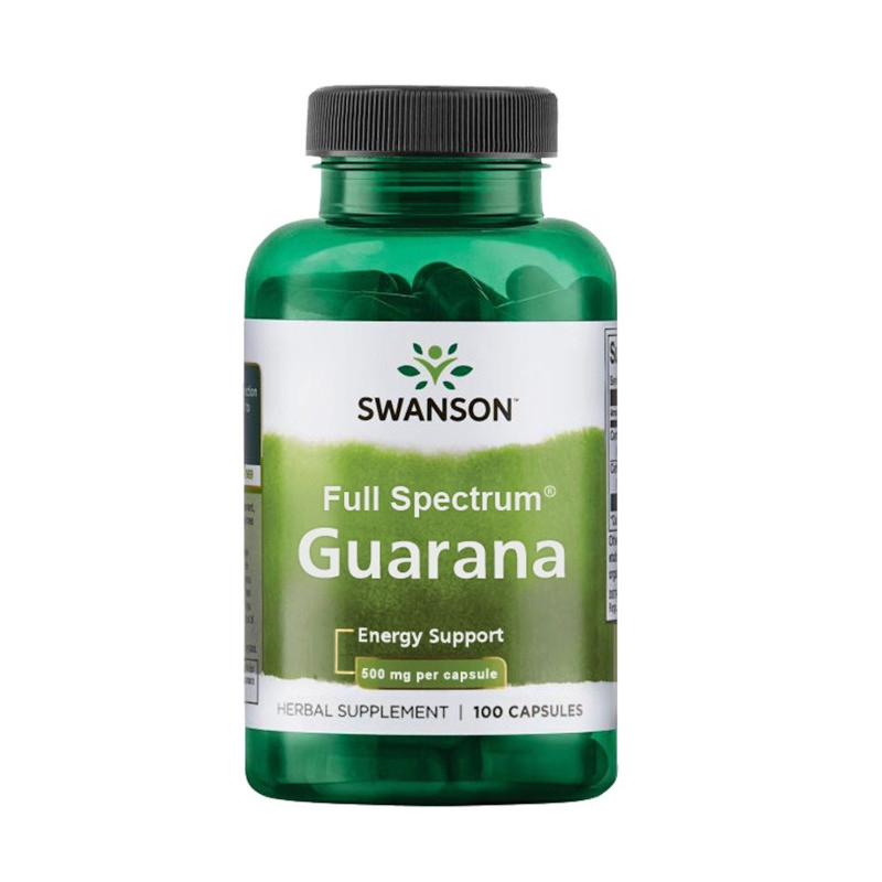 Swanson Guarana 500 mg - Naturalne Wsparcie Energii, 100 Kapsułek