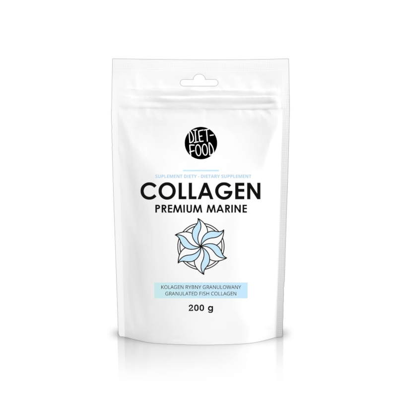 Kolagen Rybny Premium Instant 200g Diet-Food - Dla Pięknej Skóry, Włosów i Paznokci