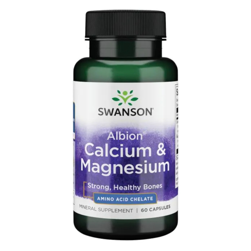 Swanson Wapń i Magnez Albion - 60 kapsułek