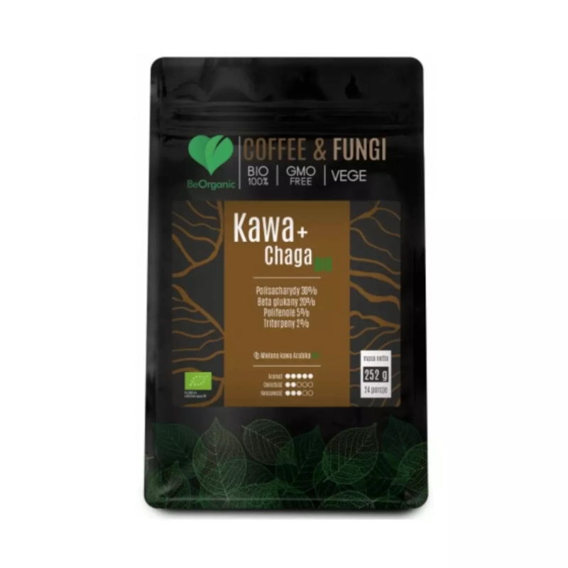 BeOrganic Kawa Arabica z Chaga BIO Mielona 252g