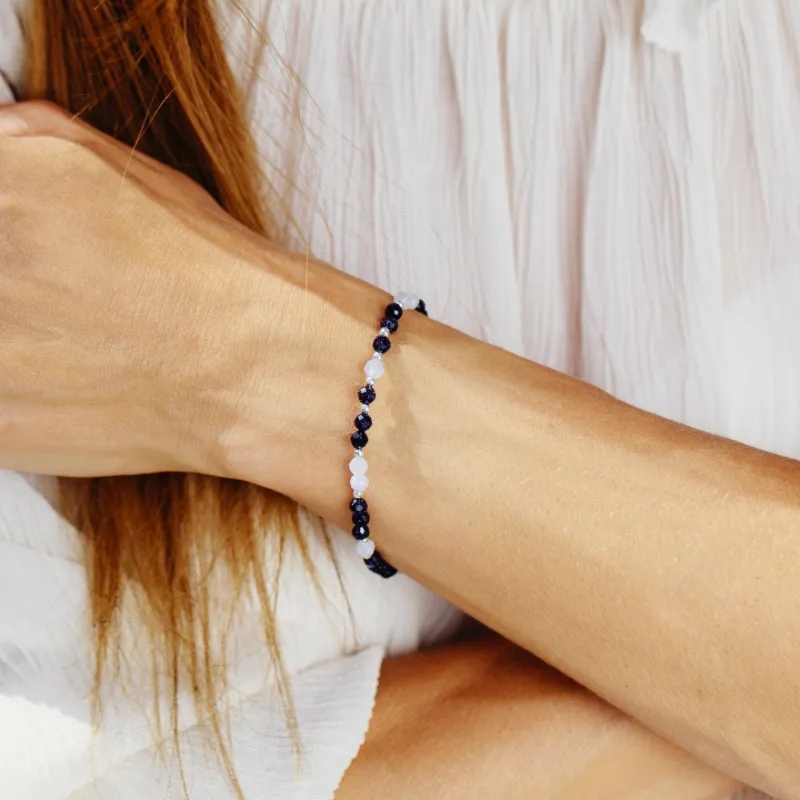 Agat, Noc Kairu - srebrna bransoletka na koncentrację, siłę, harmonię - Magiczna Noc