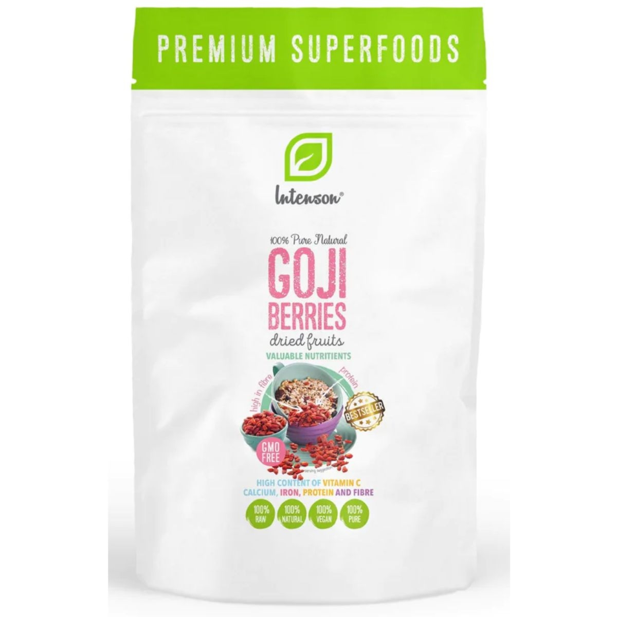 Intenson Jagody Goji - Idealna przekąska korzystna dla zdrowia - 150g