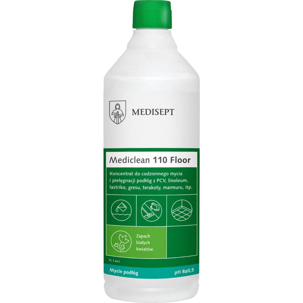 Medisept MEDICLEAN 110 Floor - koncentrat do mycia podłóg-1L-Białe kwiaty