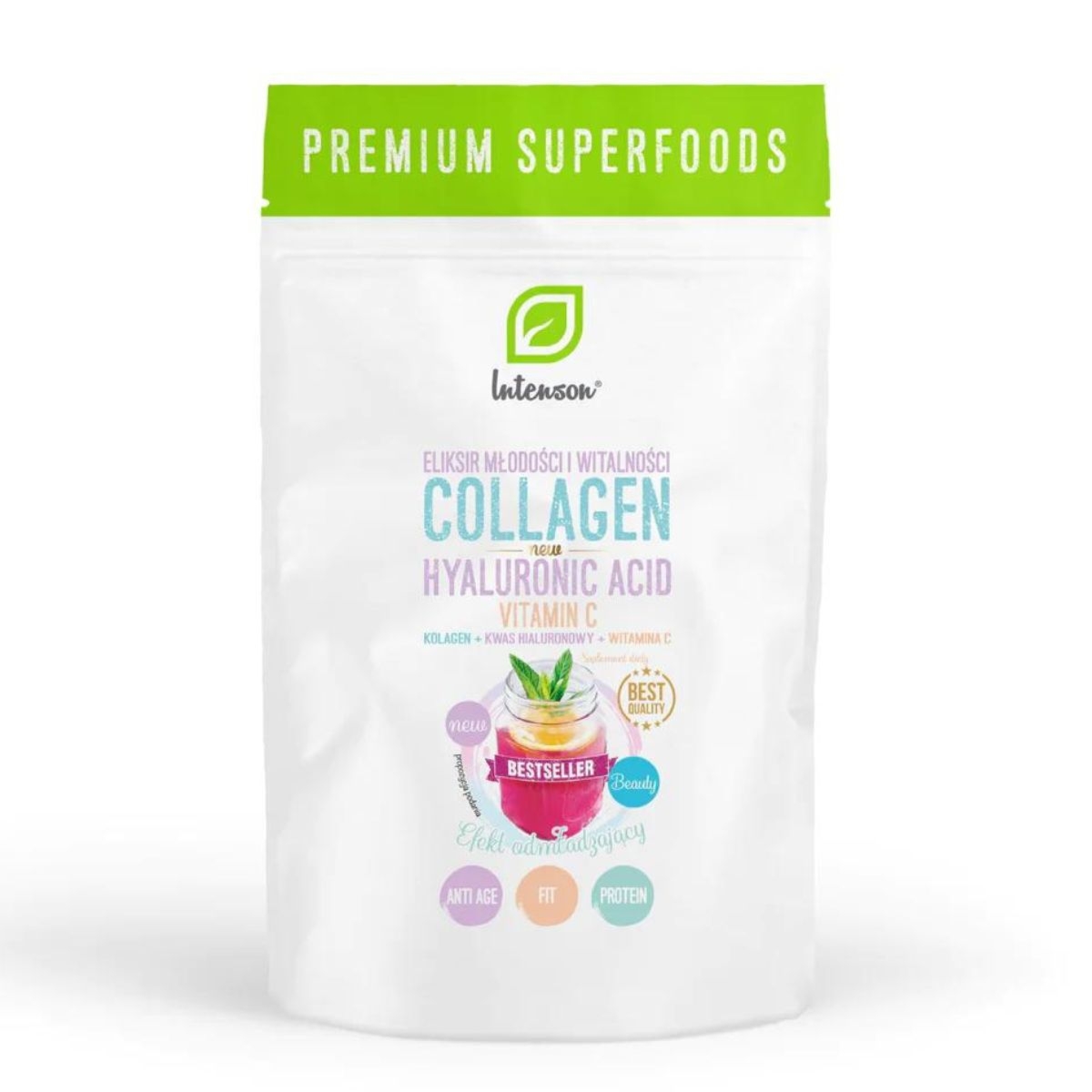 Intenson Kolagen z kwas hialuronowym + Witamina C - 250g