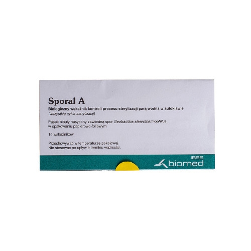 Test Sporal A -biologiczny wskaźnik procesu sterylizacji parą wodną w autoklawie (10 szt.)