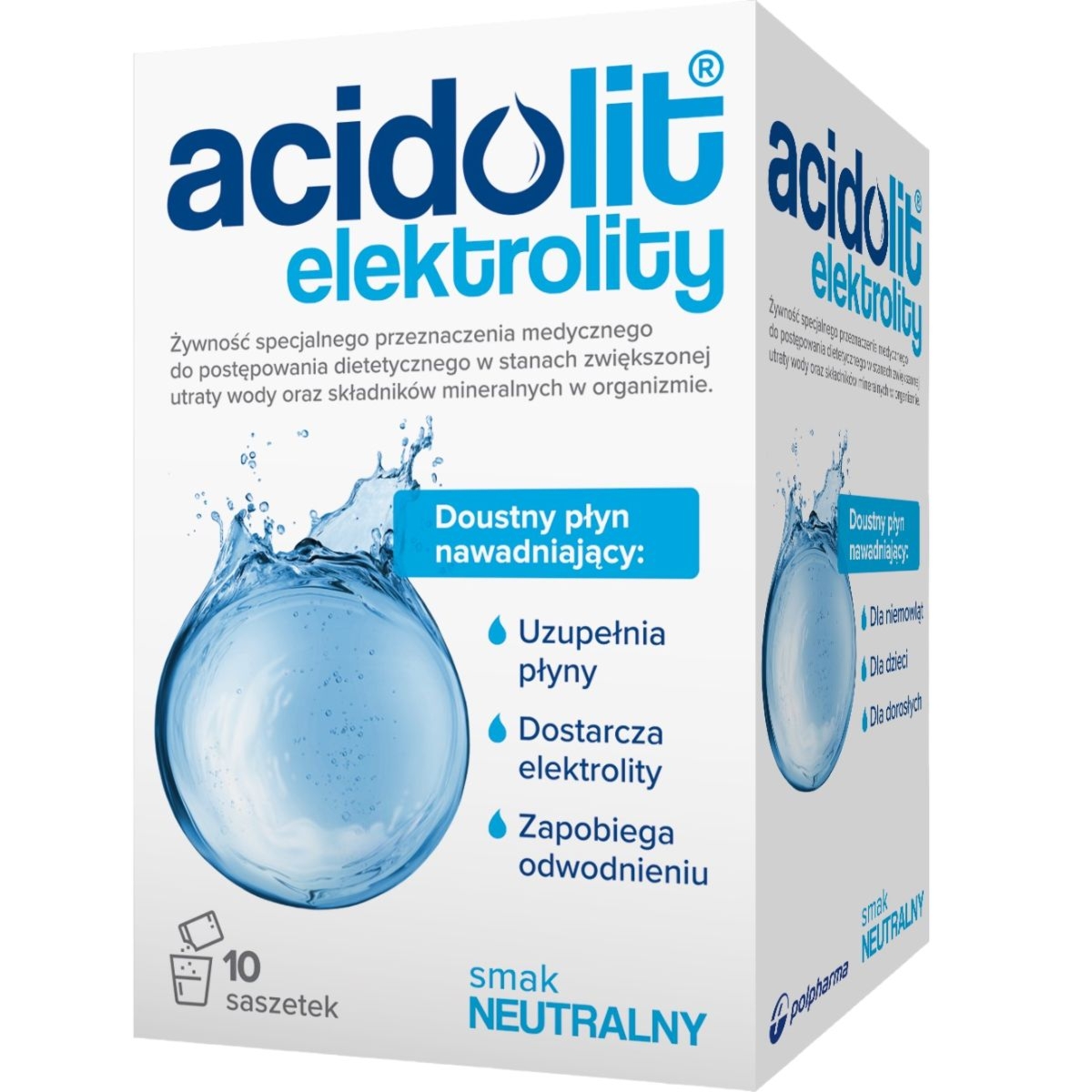 Acidolit Elektrolity - proszek do przygotowania roztworu doustnego - 10 saszetek bezsmakowych