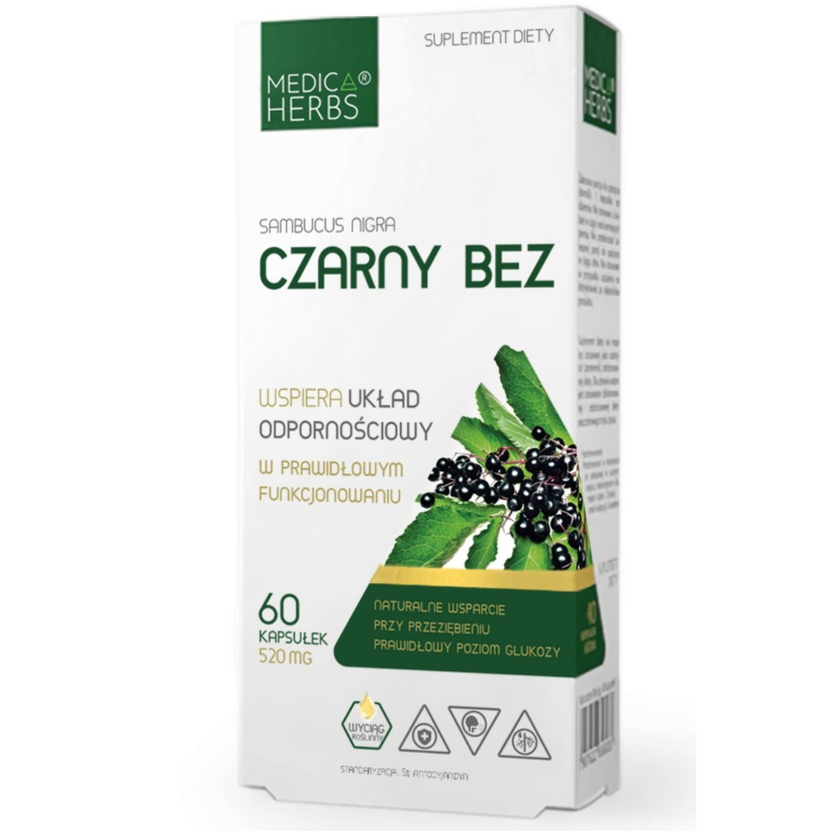Medica Herbs Czarny Bez - Wzmocnienie naturalnej odporności - 60 kapsułek