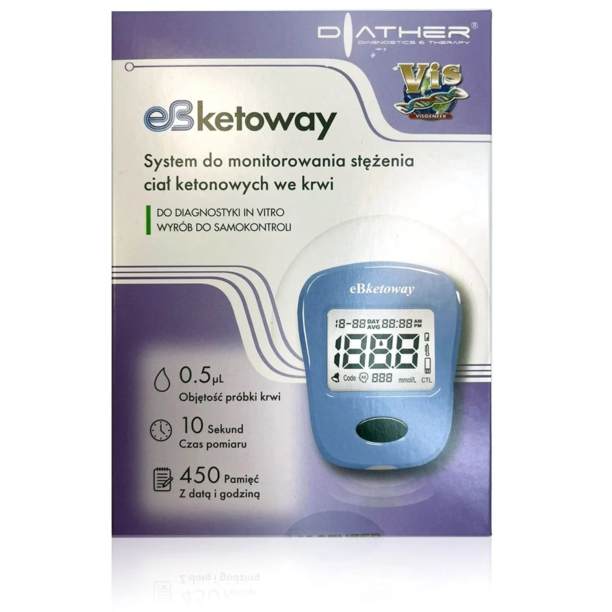 Diather EB Ketoway - Aparat do pomiaru stężenia ciał ketonowych - 1 szt