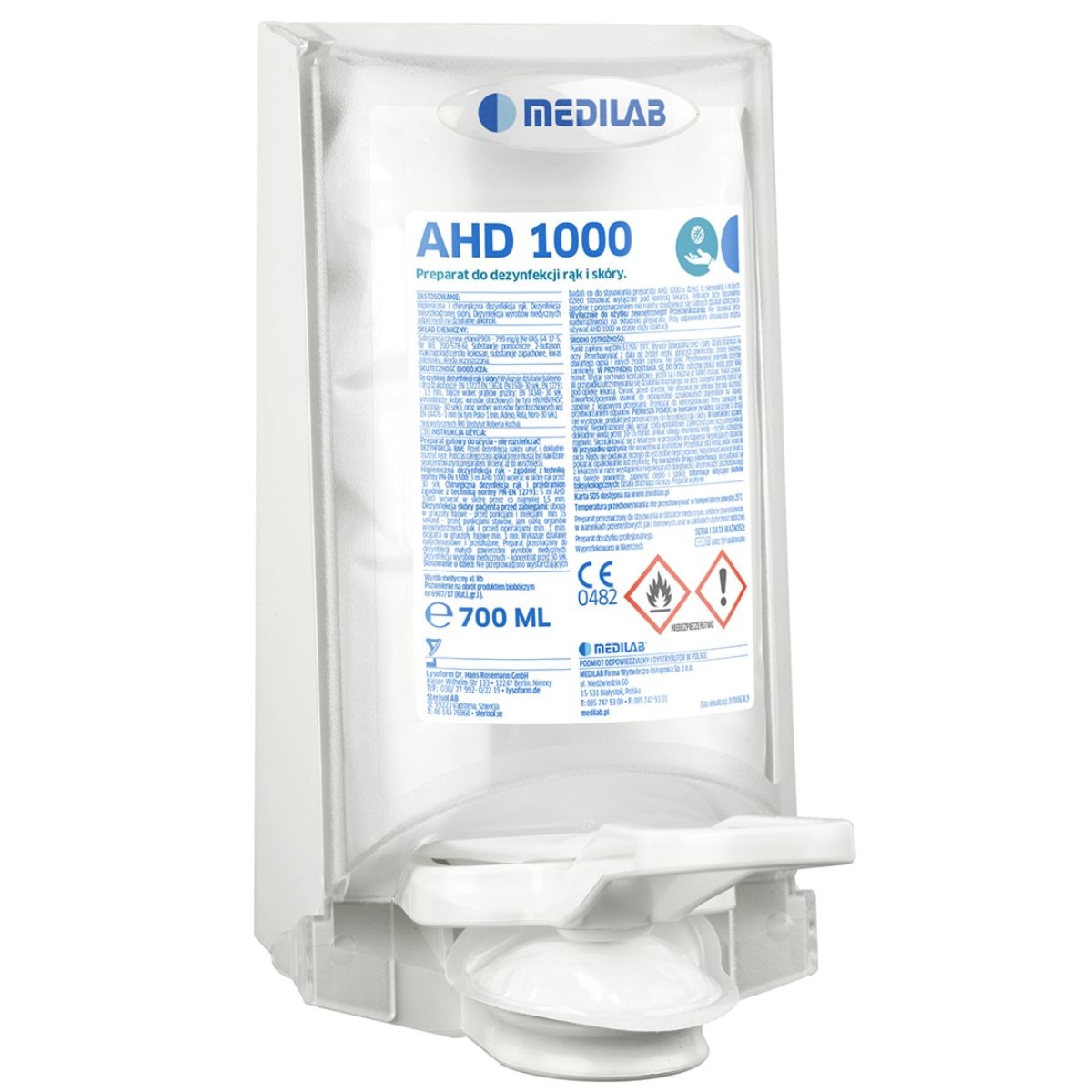 AHD 1000 do higienicznej i chirurgicznej dezynfekcji skóry - 700ml, worek