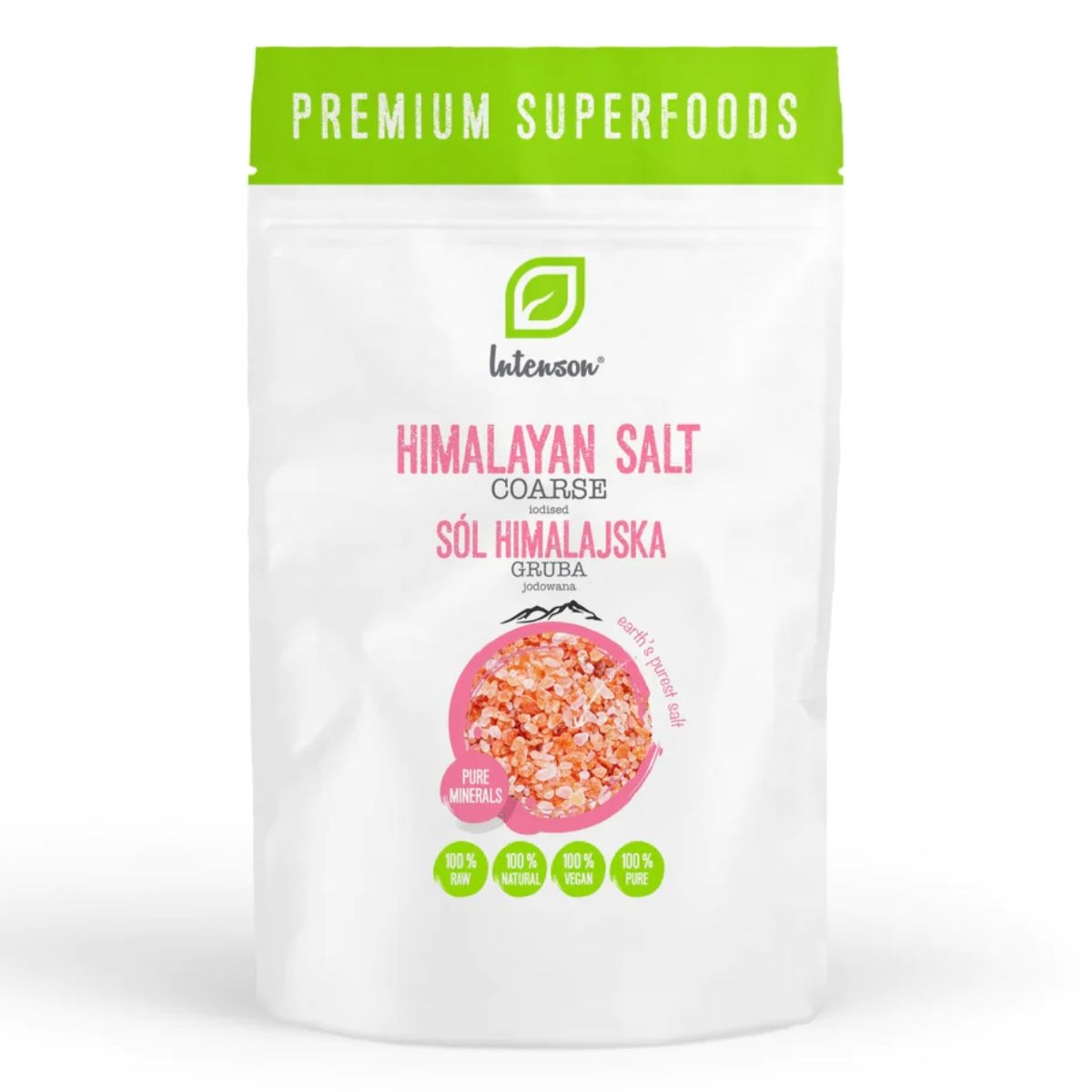 Intenson - Sól himalajska różowa jodowana - gruboziarnista 500g