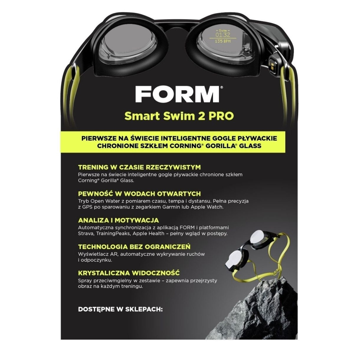 Inteligentne okulary do pływania FORM Smart Swim 2 PRO