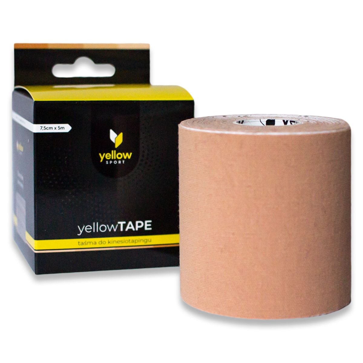 YellowTAPE Taśma do kinesiotapingu - Cielisty - 7,5 cm