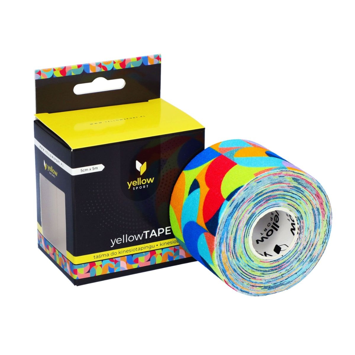 YellowTAPE Taśma do kinesiotapingu - Tęczowy abstrakt - 5 cm x 5m