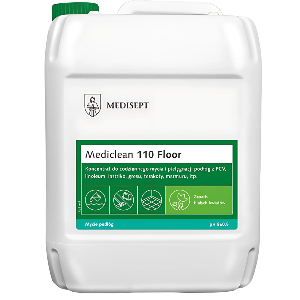Medisept MEDICLEAN 110 Floor - koncentrat do mycia podłóg - Białe kwiaty  5L