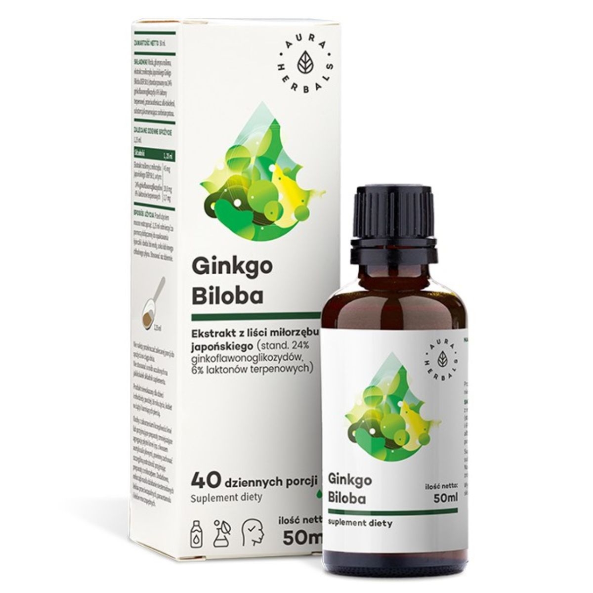 Aura Herbals Ginkgo Biloba - Wsparcie zdrowia mózgu - 50ml