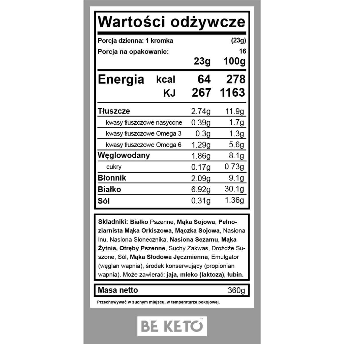 Beketo - Keto chleb wieloziarnisty - 360g
