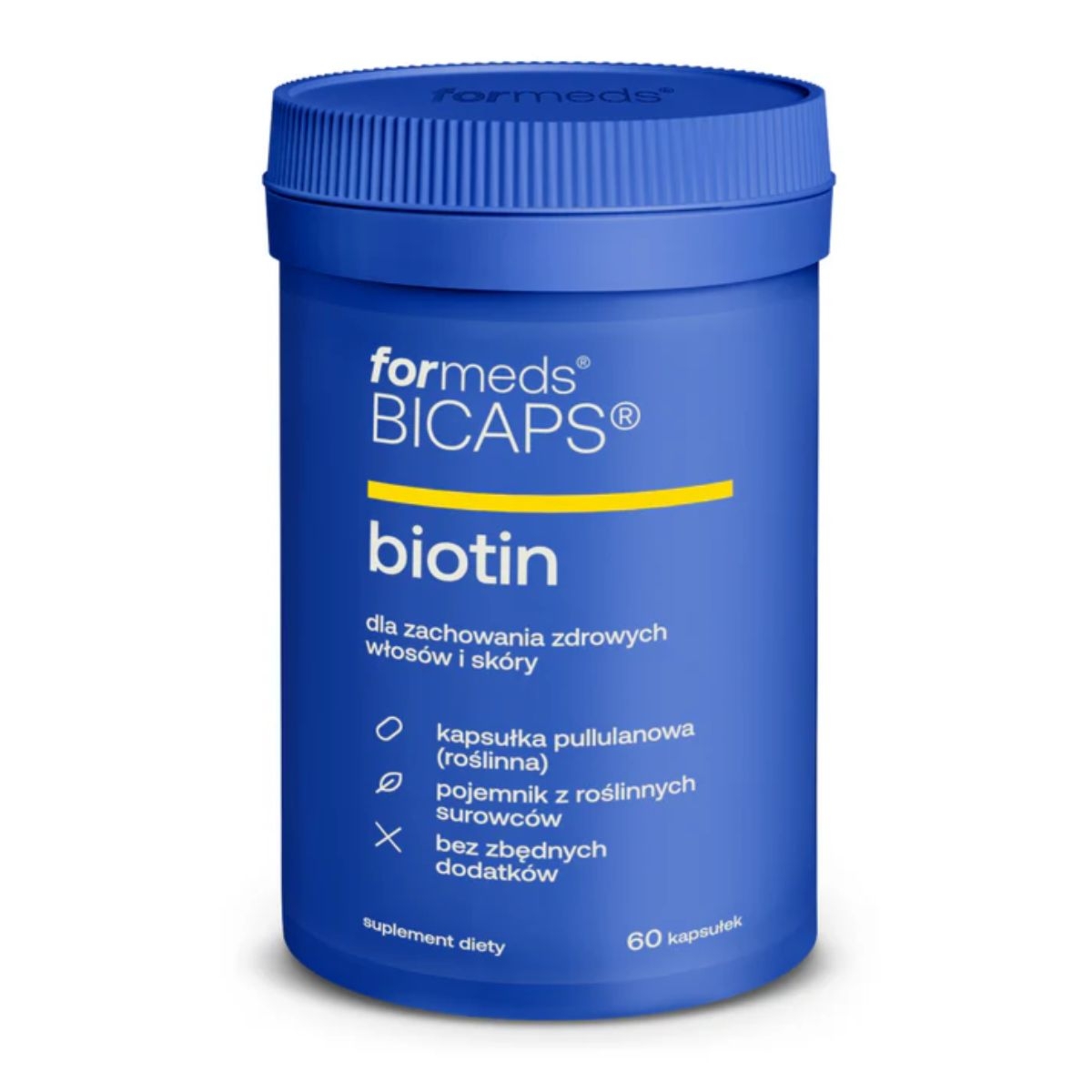 Bicaps Biotin - Potężne wsparcie dla włosów, skóry, paznokci - 60 kapsułek