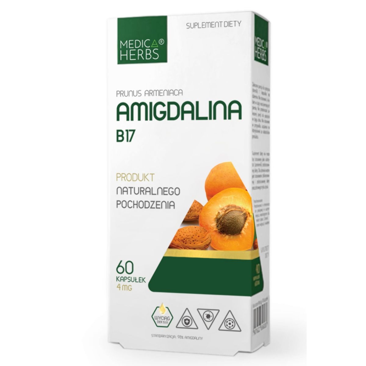 Medica Herbs Amigdalina B17 - Wzmocnienie zdrowia - 60 kapsułek