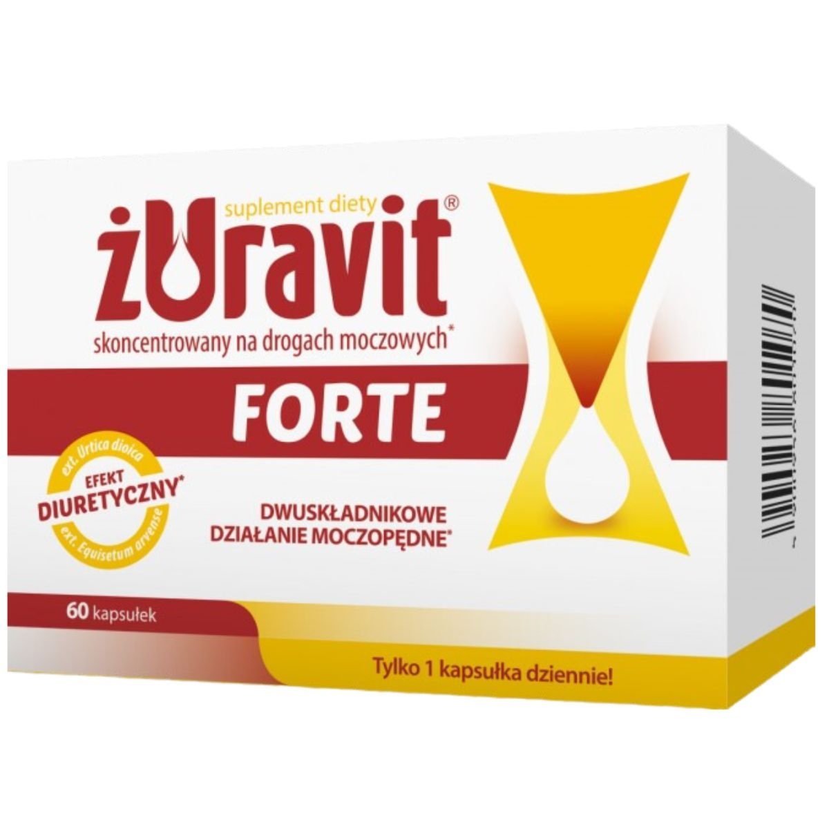 Żuravit Forte działanie moczopędne - 60 kapsułek