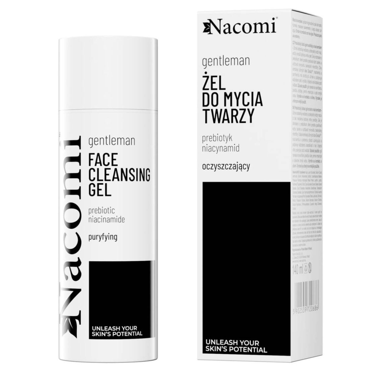 Nacomi Gentleman Żel do mycia twarzy z prebiotykami - 140ml