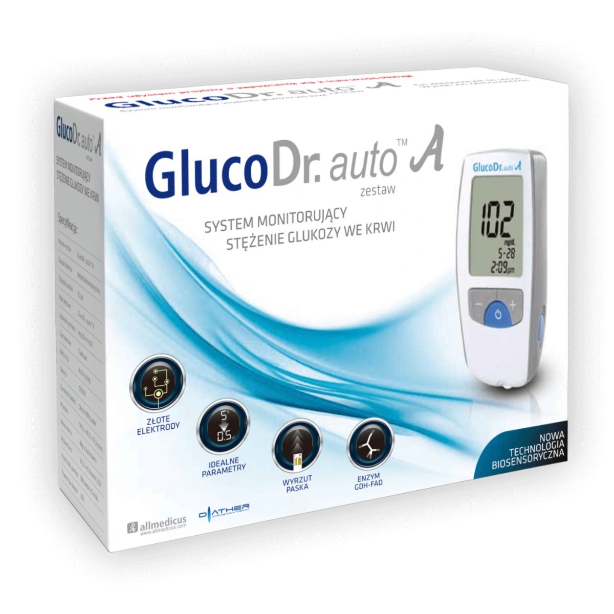 Diather GlucoDr. Auto A Glukometr - Narzędzie do mierzenia glukozy