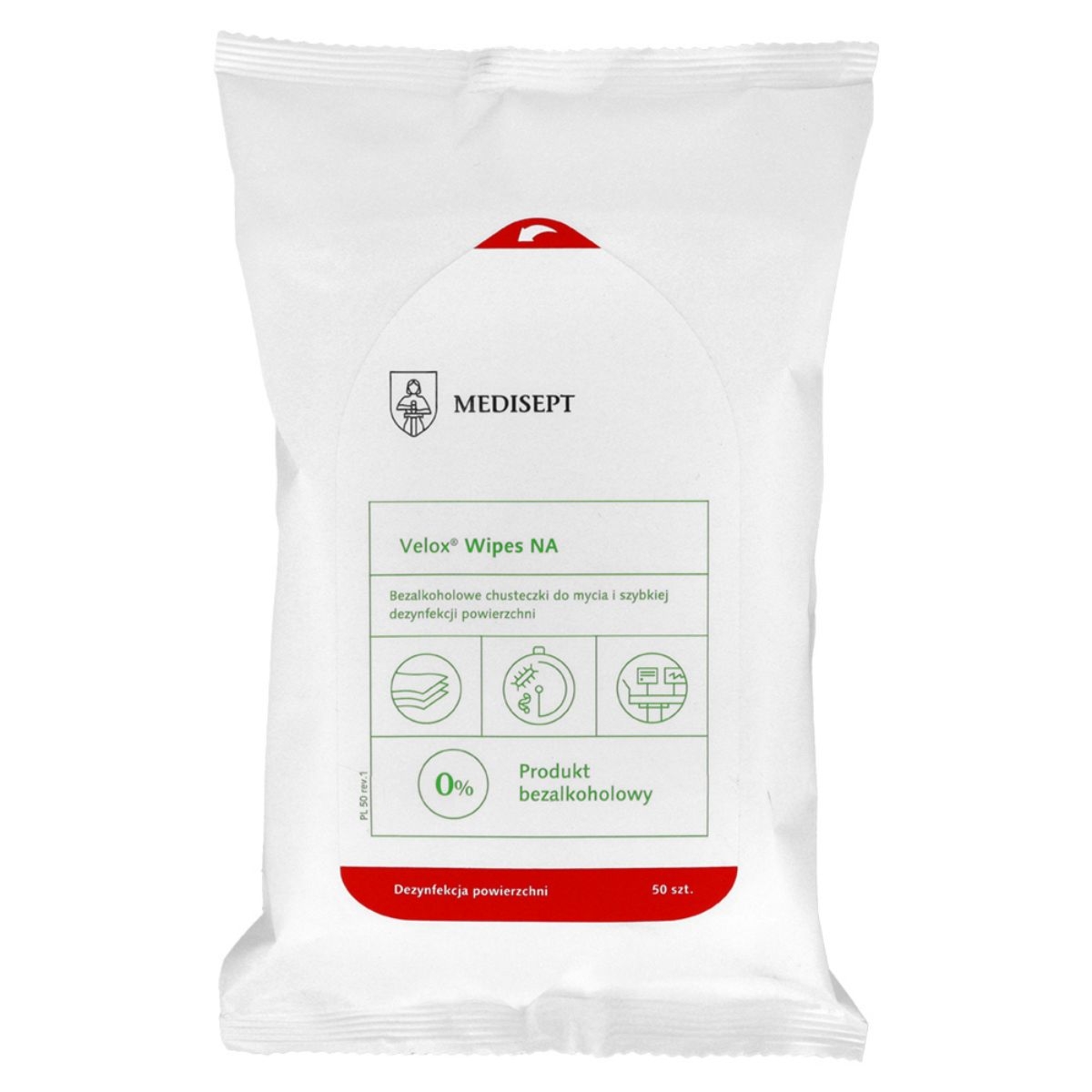 Chusteczki Velox Wipes NA Medisept - Flow Pack 50 sztuk