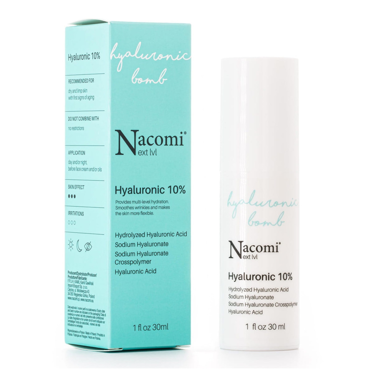 Serum do twarzy w kwasem hialuronowym 10% Nacomi Next level - 30 ml