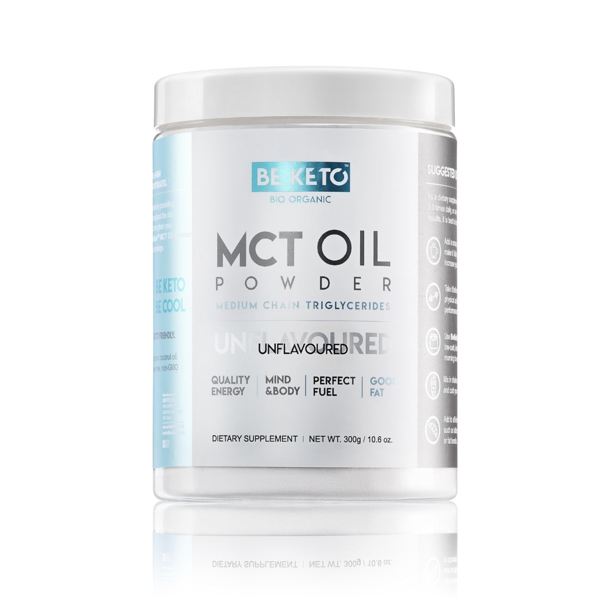 BeKeto Olej MCT w proszku 300g - Bezsmakowy