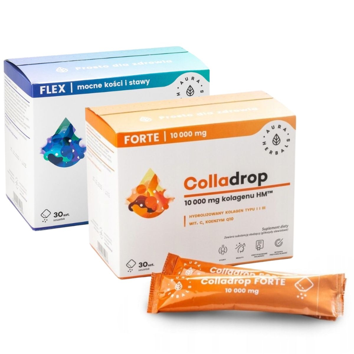 Aura Herbals Zestaw Kolagen Colladrop Forte + Flex