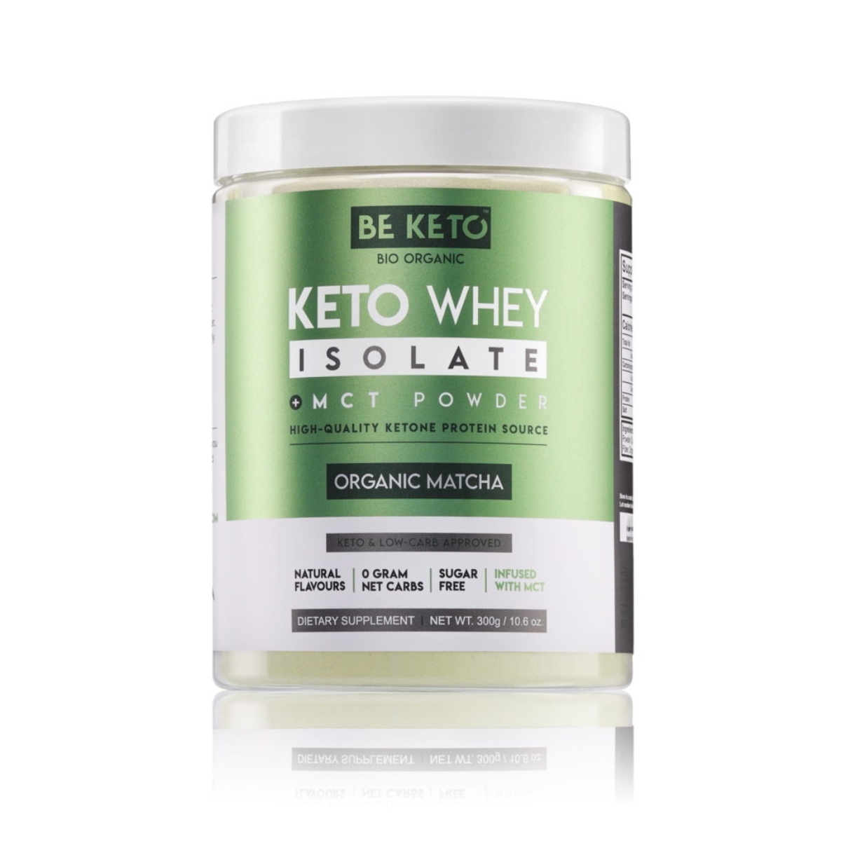 BeKeto Izolat Białka z MCT – doskonały dla osób dbających o zdrowie i sylwetkę 300g - Matcha