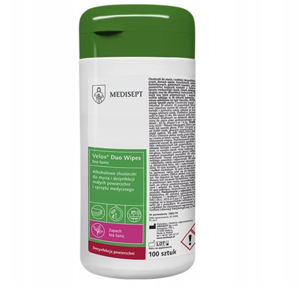 Velox Duo Wipes Medisept - Puszka 100 sztuk