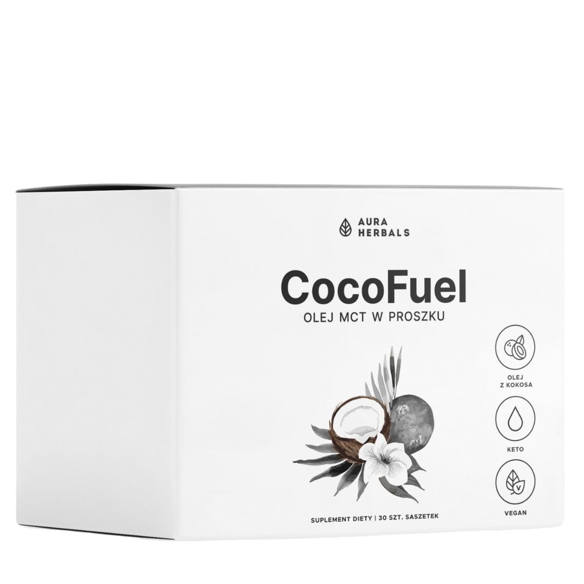 Aura Herbals Coco Fuel Olej MCT w proszku - 30 saszetek