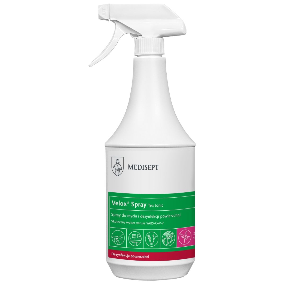 Spray do mycia i dezynfekcji powierzchni Velox Spray Tea Tonic Medisept - 1L