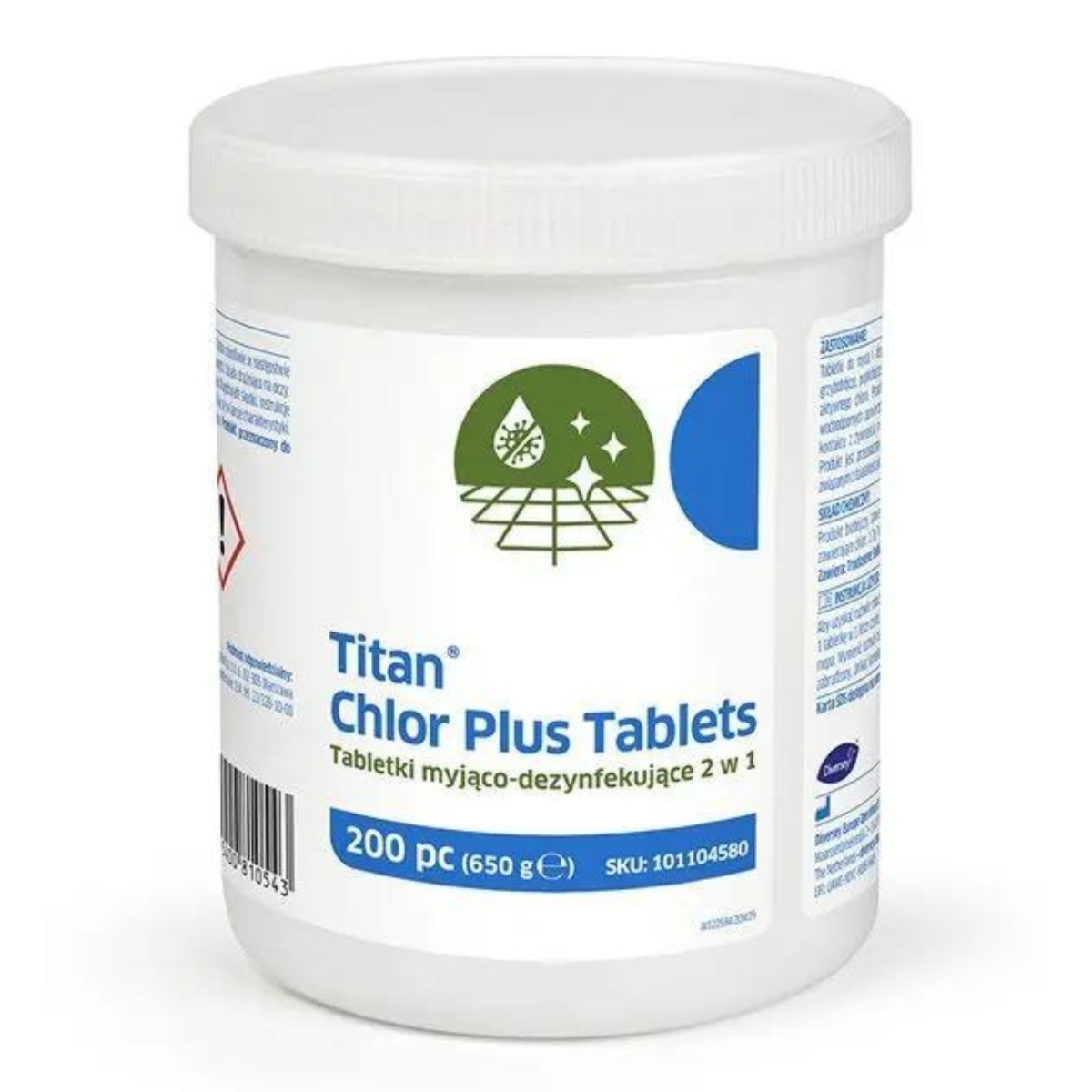 Tabletki do dezynfekcji na bazie chloru Titan Chlor Plus Tablets - 200 sztuk