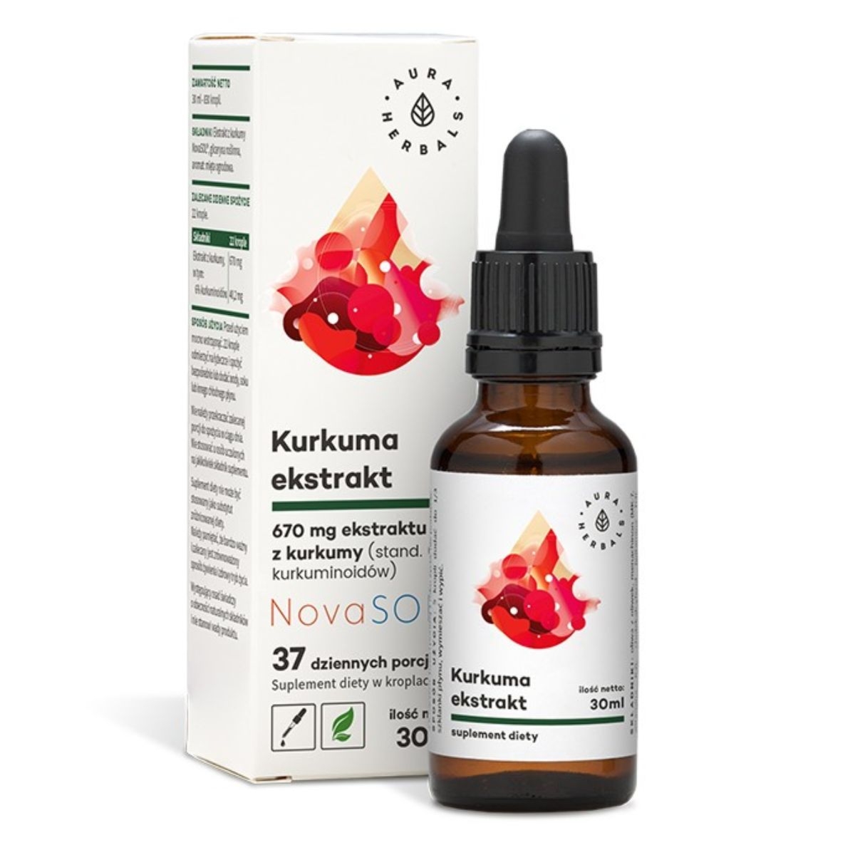 Aura Herbals Kurkuma NovaSOL - Wsparcie dla wątroby i odporności - 30ml